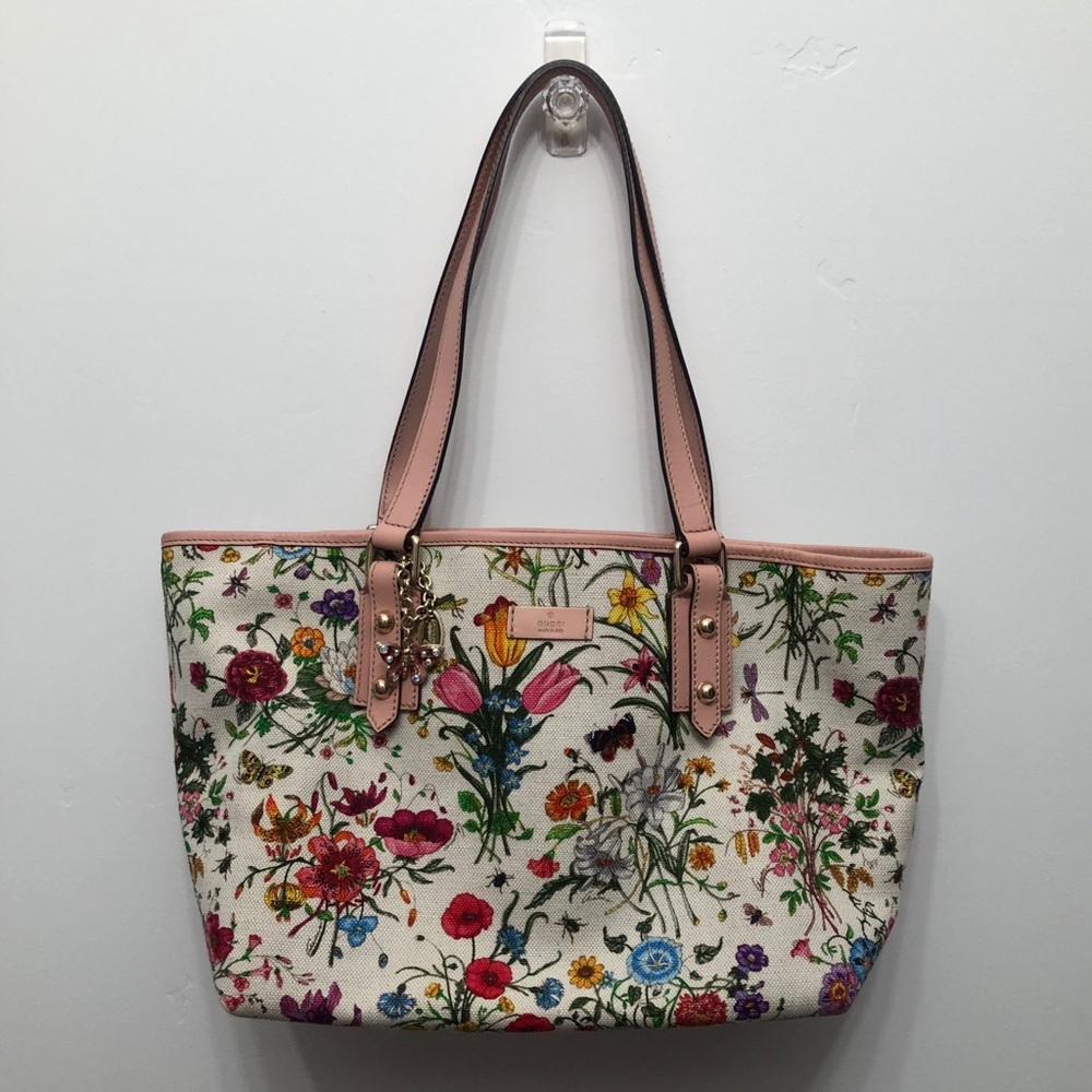GUCCI Botanical Flora Canvas Tote Bag – Vintage